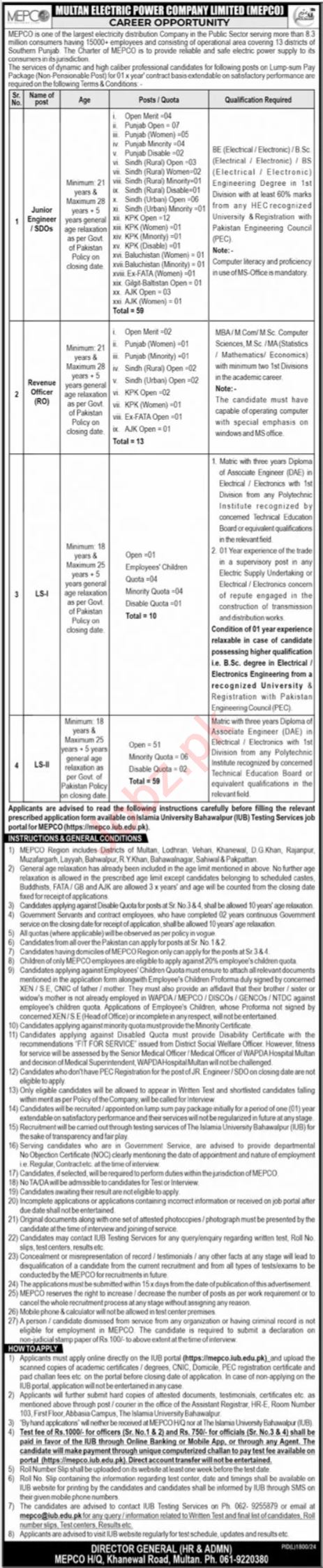 Latest Management MEPCO Jobs 2025 Advertisement