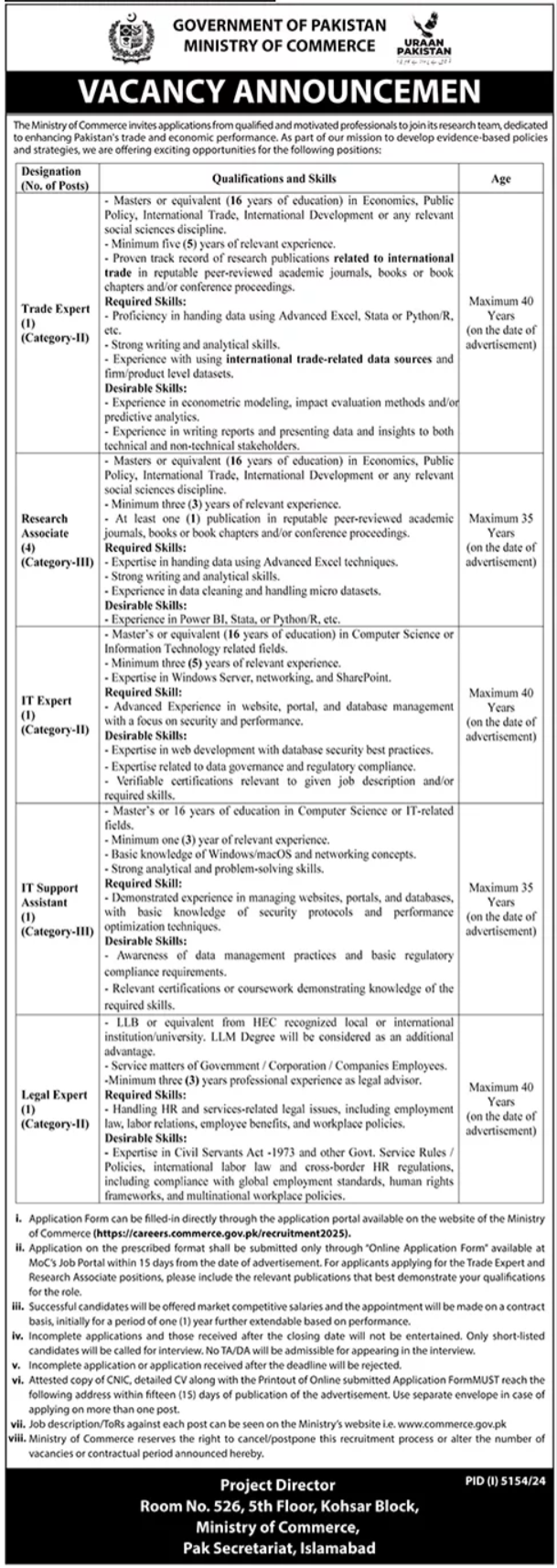 Latest Ministry of Commerce Management Posts – Advertisement