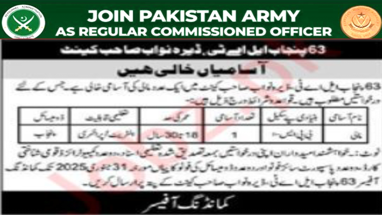 Pakistan Army Labor Jobs 2025 in Bahawalpur -Advertisement