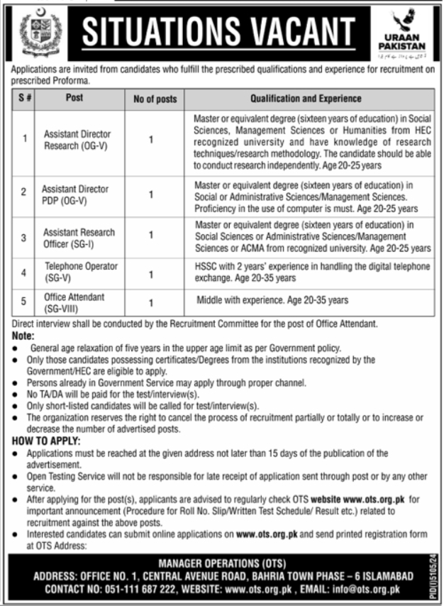 Public Sector Organization Jobs Islamabad 2025 Advertisement