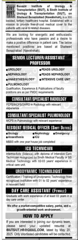 Medical & Academic Job 2025 Advertisement